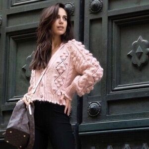 ZARA Jeweled Button Knit Cardigan NWT